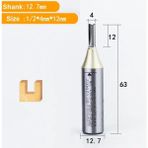 2Liyao 12.7X4X12 Arden 2 Flüt Tct Düz Uçlu Değirmen Ağaç Işleme Cnc Aracı Karbür Kesici 1/2 Shank Yönlendirici Bit Ahşap Mdf Kontrplak Sunta (Yurt Dışından) - Milling Cutter