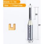 2Liyao 12.7X6X30 Arden 2 Flüt Tct Düz Uçlu Değirmen Ağaç Işleme Cnc Aracı Karbür Kesici 1/2 Shank Yönlendirici Bit Ahşap Mdf Kontrplak Sunta (Yurt Dışından) - Milling Cutter