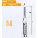 2Liyao 12.7X8X35 Arden Cnc Tct Düz Uçlu Değirmen Ağaç Işleme Aleti Karbür Kesici 1/2 Shank Yönlendirici Bit Mdf Kontrplak Sunta Yuvası Matkap (Yurt Dışından) - Milling Cutter