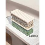 2'lü Set Renkli Derin 2470 ml Buzdolabı Düzenleyici Buzluk ve Mikrodalga Saklama Kabı 2X2470 - Bej