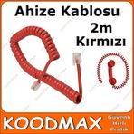2m Spiral Telefon Ahize Kablosu - Kırmızı