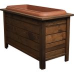 2mm Ahşap Diktörgen Ceviz Rengi Saksı 38 lt 79 x 38 cm Y:48 cm