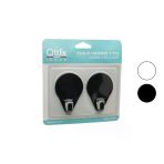 2Pcs Cloud Askı Siyah - Beyaz Plastik Yapışkanlı Montaj (5332)
