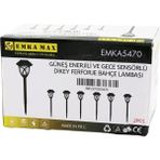 2pcs Dikey Ferforje Güneş Enerjili Solar LED Gece Sensör Bahçe Lambası 10X10X13CM+ÇUBUK=44CM (4887)
