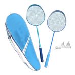 2pcs Hafif Badminton Raketleri Seti, güçlü Sağlam Metal Malzeme, Yetişkinler Için Yüksek Esneklik, Gençler, Erkekler, Kadınlar, 3 Kapanma çantası Taşıyan öğrenciler (Gök mavisi)