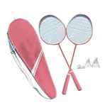 2pcs Hafif Badminton Raketleri Seti, güçlü Sağlam Metal Malzeme, Yetişkinler Için Yüksek Esneklik, Gençler, Erkekler, Kadınlar, 3 Kapanma çantası Taşıyan öğrenciler (Gül)