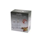 2Pcs Krom Kapak Akrilik Tuzluk - Biberlik - Baharatlık Metal Standlı Kare - Köşeli (2818)