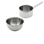 2Pcs Set Paslanmaz Çelik Cheff Sütlük - Sosluk=14Cm - Derin Kap=17Cm (5433)