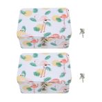 2pcs Teneke Plaka Saklama Kutusu Retro tarzı Flamingo, Kilit tuşları Ile Teneke Plaka Saklama Kutusu, şeker Mücevher fotoğrafı Hediyelik Eşya Nakit Tutucusu
