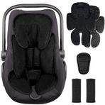 2'si 1 arada Bebek Oto Koltuğu Ekleme Baş ve Vücut Destek Seti, 3 Ekstra Kayış Pedli Carseat için Geri Dönüşümlü Yenidoğan Ekleme, Yumuşak Bebek Arabası Minderi Yastık İçi Erkek Kız Çocuk Arabası için