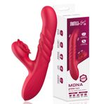2'si 1 Arada Şarjlı Titreşimli G Noktası ve Klitoris Uyarıcı İleri Geri Hareketli Vibratör Dildo Gizli Paket