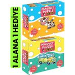 2’si 1 Fiyatına Magnet Puzzle Bebek Seti – Hayvanlar + Araçlar