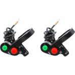2x Motosiklet Gidonu Anahtarı Elektrikli Bisiklet Scooter Korna Dönüş Sinyalleri Açma/kapama Düğmesi Işık Anahtarı (Yurt Dışından) - Set - Siyah