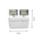 2X10W Acil Aydınlatma Armatürü | 2200 Lümen | 2 Kademe Işık | 6400K Beyaz Işık | 220V | IP20 | 22X22 cm - Option-1 - Ahşap