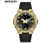 2xudc 6067.03 Sanda 6067 Yüksek Kaliteli Çin Evren Kuvars Izle 2021 Silikon Kayış Çift Zamanlı Hafta Ekran Basit Spor Saat Tasarımı (Yurt Dışından) - 36 mm - Renkli