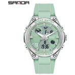 2xudc 6067.07 Sanda 6067 Yüksek Kaliteli Çin Evren Kuvars Izle 2021 Silikon Kayış Çift Zamanlı Hafta Ekran Basit Spor Saat Tasarımı (Yurt Dışından) - 36 mm - Renkli