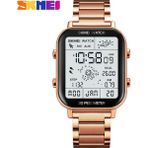 2xudc SKMH7101 Skmei 1888 Skmei 1888 Erkekler Paslanmaz Çelik Çok Fonksiyonlu Pedometre Kalori Kilometre Ikili Zaman Siyah Altın Spor Su Geçirmez Dijital Saat (Yurt Dışından) - Renkli