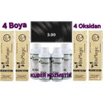 3.00 Koyu Kahve BioMagic Amonyaksız Kalıcı Saç Boyası (4 Boya +4 Oksidan)
