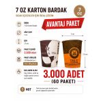 3.000 Adet Avantaj Paket 7 Oz Karton Bardak - Kullan At Çay Ve Kahve Bardağı