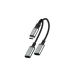 3.0A Type-C/Type-C/Type-C Dönüştürücü Kulaklık Şarj Dönüştürücü Hasır Kablolu (DT40T-TT | Typec)