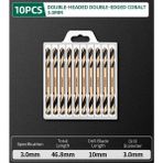 3.0mm 10 Adet Yeşil Burgu Bit Çift Başlı Çift Kenarlı Metal Paslanmaz Çelik Kobalt Ultra Sert Matkap Demir Delme 3.0-6.0mm Matkap Ucu (Yurt Dışından) - Renkli