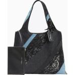 3.1 Phillip Lim Dantel Patchwork Denim Market Lüks Tasarım Kadın Tote Çanta - Siyah