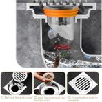 3.2x4.5 cm Koku Giderici Lavabo Tıkacı Banyo Küvet Süzgeci Gider Tıkanma Önleyici Çekvalfli Adaptör - Şeffaf