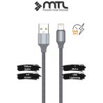 3.4A Usb To İphone Lightning Silikon Hızlı Şarj Ve Data Aktarım Kablosu 1 Metre Gri Mt2432