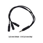 3.5 Mm Aux Çoklayıcı Kablo 1 Erkek 3 Dişi 20 Cm - Kulaklık Ve Ses Paylaştırıcı Splitter