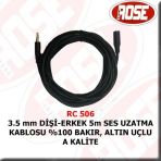 3 5 Mm Dişi-Erkek 5 Metre Ses Uzatma Kablosu