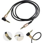 3.5 mm Yay Sarmal Uçlu Aux Kablosu 1 Metre, Ses Kablosu, 100 cm Dik Açılı Stereo Jak Kablosu