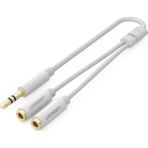3.5mm 2'li Aux Kulaklık Çoklayıcı Beyaz