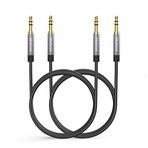 3.5mm Aux Ses Kablosu, MaGeek (2 Paket) (1.8m) Ekstra Uzun Erkek - Erkek Araç Ses Sistemi, Ev Stereo, iPhone, Akıllı Telefon, iPod, iPad için Yardımcı Kablo (24K Altın Kaplama)
