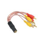 3.5mm Dişi Aux To 6 x Erkek Rca - 5 + 1 Ses Sistemi Kablosu - 3.5 mm Stereo Dişi 6 Tos Erkek 5+1 Kablo - Siyah