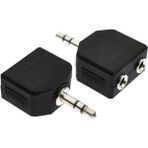3.5mm Jak Çoklayıcı 2x 3.5 mm Stereo Dönüştürücü 1 Erkek 2 Dişi 3.5mm Çoğaltıcı Jak - Siyah