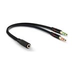 3.5Mm Kulaklık Çevirici Mikrofon Kulaklık Ayırıcı Aparat Siyah