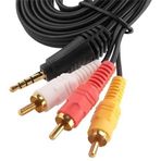 3.5Mm Stereo - 3 Boğumlu - 3Rca (Discman Kablosu) 1.5 Metre