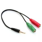 3.5mm stereo 4 boğum Kulaklık mikrofon ayırıcı Y kablo 20 cm