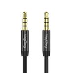 3.5mm TRRS Hi-Fi Örgülü AUX Mikrofon Ses Kablosu 1 Metre