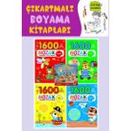 3-6 Yaş Mozaik Çıkartmalı Boyama Kitabım Seti (4 Kitap)- 1600'Den Fazla Çıkartma