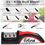 3 Açılı Profesyonel Bıçak Bileyici Elmas Seramik Tungsten Çelik El Bıçakları Bileme – Kırmızı Siyah