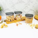 3 Adet 0.5 Lt Istiflenebilir Kristal Vakumlu Erzak Kabi 0.5 Lt Vakumlu Saklama Kabi