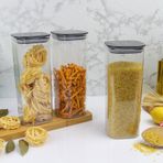 3 Adet 1.7 Lt Istiflenebilir Kristal Vakumlu Erzak Kabi 1.7 Lt Vakumlu Saklama Kabi