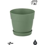 3 Adet 2 Litre Mono Saksı Tabaklı Drenaj Delikli Plastik Çiçek Saksısı - 2L Set - Yeşil
