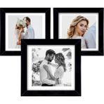 3 Adet 20X20 Çerçeve - Mdf Çerçeve - Fotoğraf Çerçevesi - Kare Çerçeve - Siyah