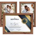 3 Adet 21X30 Çerçeve - Mdf A4 Çerçeve - Çoklu Fotoğraf Çerçevesi - Diploma Çerçevesi - Sertifika - Ahşap