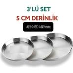 3 Adet 40CM Alüminyum Baklava ve Börek Fırın Tepsisi Seti - Seçenek 1 - Altın - Gümüş - Bakır