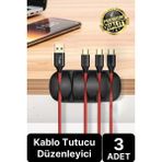 3 Adet 5 Kanallı Kablo Tutucu Sabitleyici Düzenleyici Yapışkanlı Toplayıcı Gizleyici Bant Klips Fiş