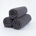 3 Adet 50 x 90 cm Mikrofiber El Yüz Kuaför Berber Spor Havlusu Leke ve Saç Boyası Tutmayan - Gri - Antrasit