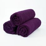 3 Adet 50 x 90 cm Mikrofiber El Yüz Kuaför Berber Spor Havlusu Leke ve Saç Boyası Tutmayan - Mor